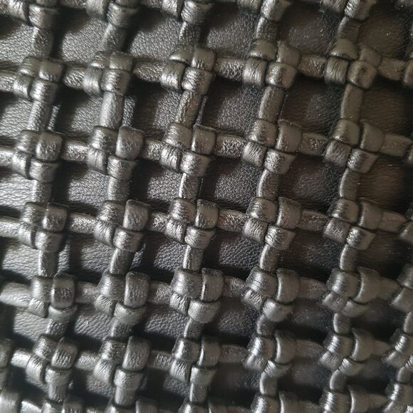 Pinkstix NWT Black Woven Bucket Bag – Vegan Shoulder Purse - Picture 4 of 16